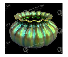 Zsolnay eozinmázas bordázott kaspó