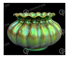 Zsolnay eozinmázas bordázott kaspó