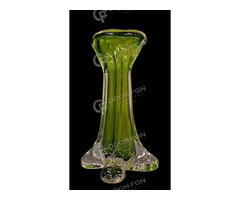 Mid-century zöld/színtelen színű váza