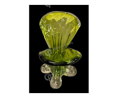 Mid-century zöld/színtelen színű váza