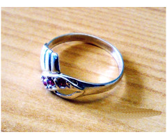 Ezüst női gyűrű, Pink köves apróság, Magyar 925-ös sterling ezüst