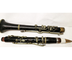 Régi grenadilla fából készült nagy méretű klarinét, Clarinete Buffet Crampon