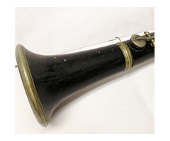 Régi grenadilla fából készült nagy méretű klarinét, Clarinete Buffet Crampon