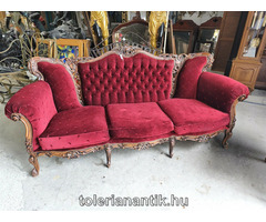 Neobarokk ülőgarnitúra bordó kárpittal