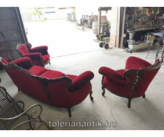 Neobarokk ülőgarnitúra bordó kárpittal