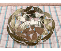 Ezüstözött babérleveles gyümölcstál. Franciaországból