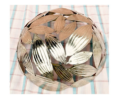 Ezüstözött babérleveles gyümölcstál. Franciaországból