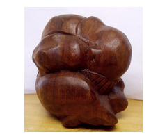 Keserűség. Indonéz népművészeti alkotás. Keményfa szobor