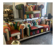 Chesterfield Patchwork bőr 3+2+1 ülőgarnitúra