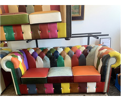 Chesterfield Patchwork bőr 3+2+1 ülőgarnitúra