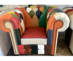 Chesterfield Patchwork bőr 3+2+1 ülőgarnitúra