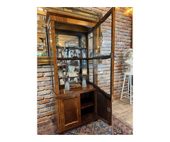 Restaurált Biedermeier vitrin, könyvszekrény.