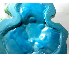 Tulipános majolika váza, egyedi különlegesség