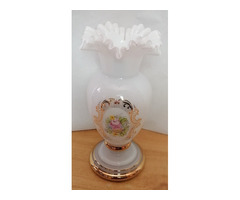 Gyönyörű fodros peremezésű Biedermeier Bohemia váza 1920-1950-es évek Csehország