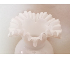 Gyönyörű fodros peremezésű Biedermeier Bohemia váza 1920-1950-es évek Csehország