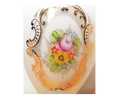 Gyönyörű fodros peremezésű Biedermeier Bohemia váza 1920-1950-es évek Csehország