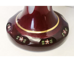 Kivételes szépségű metszett, virágmintás vastag talpas biedermeier pohár