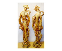 Néprajzi szobor páros. Japán gésa, vagy Kínai uralkodónő és testőre