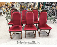 Magastámlás bordó kárpitos szék 6 db