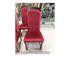 Magastámlás bordó kárpitos szék 6 db