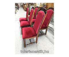 Magastámlás bordó kárpitos szék 6 db