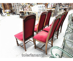Magastámlás bordó kárpitos szék 6 db