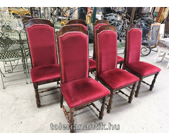 Magastámlás bordó kárpitos szék 6 db