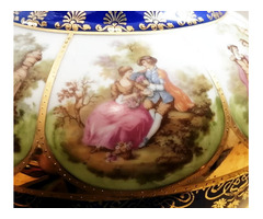 Vintage Germany ELW BAVARIA. Porcelán váza romantikus jelenetekkel, hibátlan