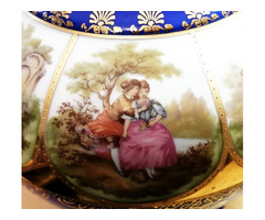 Vintage Germany ELW BAVARIA. Porcelán váza romantikus jelenetekkel, hibátlan