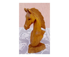 Kézműves műtárgy. Faragott csikófej Indonéziából 20cm