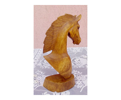 Kézműves műtárgy. Faragott csikófej Indonéziából 20cm