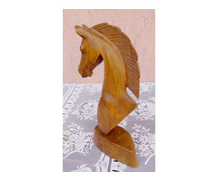 Kézműves műtárgy. Faragott csikófej Indonéziából 20cm