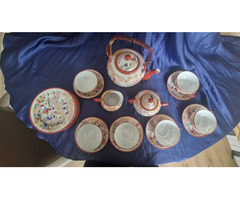 vintage  Kutani eierschaal  porcelán teáskészlet