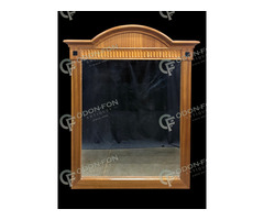 Boltíves tetejű tükör mart pártázattal fekete négyzettel (Gellért), 108,5 x 87,5 cm