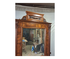 Restaurált ónémet trümo, 3 fiókos + tükör