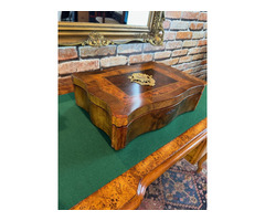 Nagyméretű Biedermeier titkos fiókos dobozka 08.