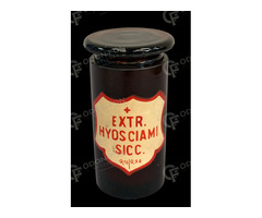 Üveg patikatégely „+EXTR HYOSCIAMI SICC” felirattal
