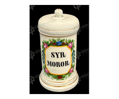 Porcelán patikatégely „SYR MOROR” felirattal